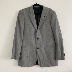 John W. Nordstrom 100% Cashmere Loro Piana Houndstooth Blazer Black White 40L